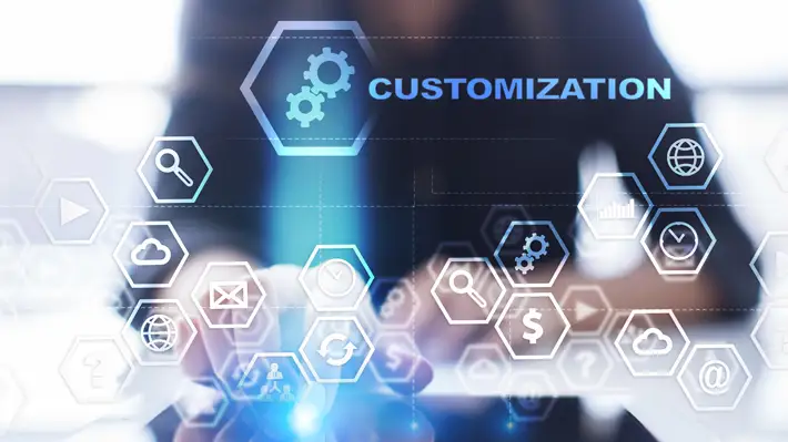 Icons with Customization Text Overlaid